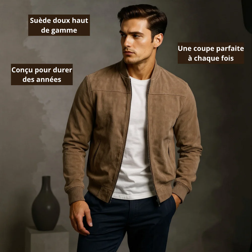 Helvano | Herren Bomberjacke in Wildlederoptik