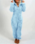 Helvano | Teddy-Fleece Overall mit Kapuze für Damen