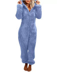 Helvano | Teddy-Fleece Overall mit Kapuze für Damen