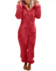 Helvano | Teddy-Fleece Overall mit Kapuze für Damen