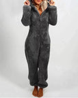 Helvano | Teddy-Fleece Overall mit Kapuze für Damen