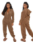 Helvano | Teddy-Fleece Overall mit Kapuze für Damen