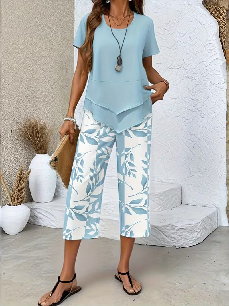 Helvano | Zweiteiler mit Blätterprint für Damen