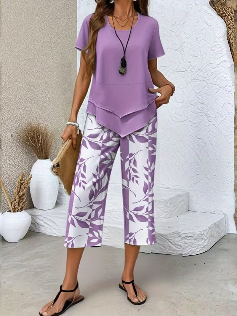 Helvano | Zweiteiler mit Blätterprint für Damen