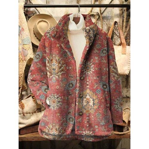 Helvano | Vintage-Jacke mit Blumenmuster für Damen