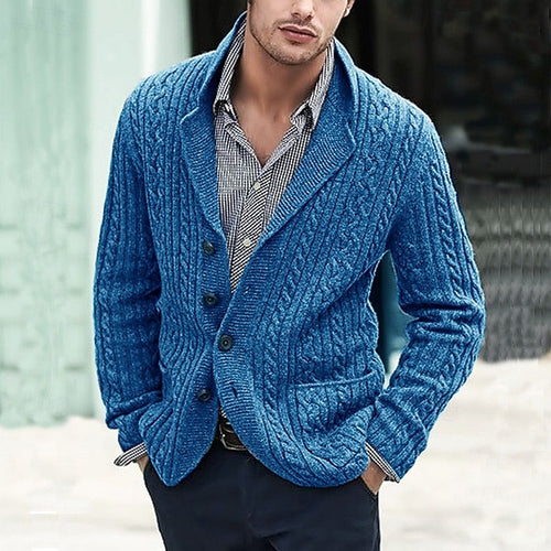 Helvano | Zopfstrick-Cardigan mit Knöpfen für Herren