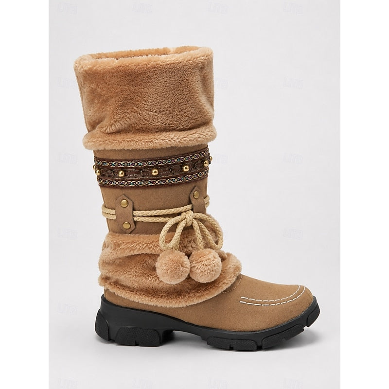 Helvano | Wadenhohe Boho-Winterstiefel für Damen