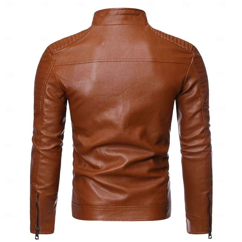 Helvano | Bikerjacke mit Stehkragen für Herren