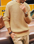 Helvano | Gerippter Strickpullover mit Rundhals für Herren