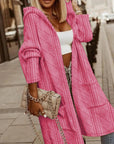 Helvano | Lange Damen-Strickjacke mit Kapuze