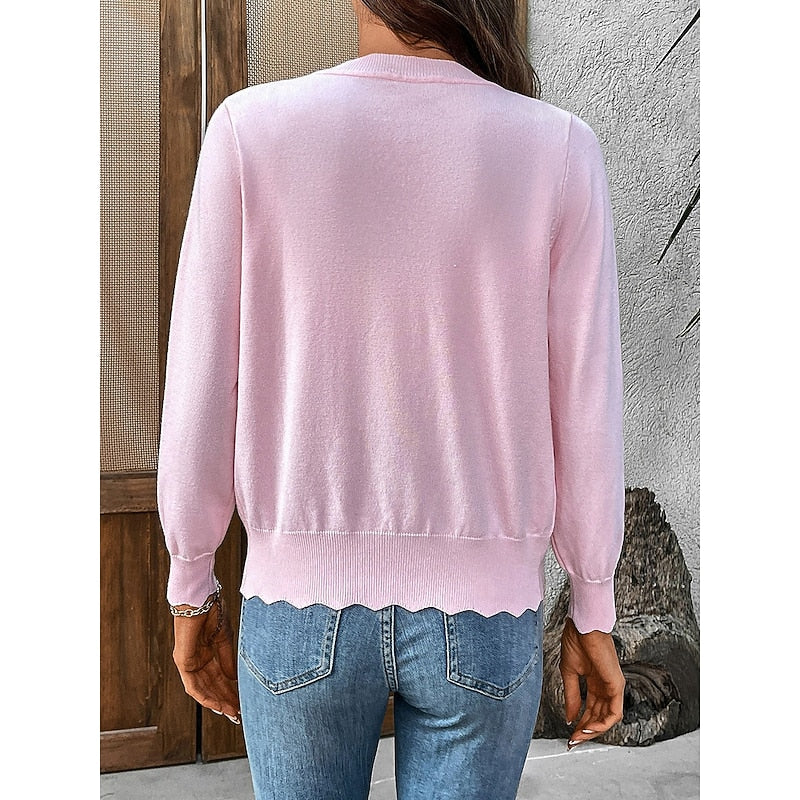 Helvano | Strickjacke mit Wellenkante für Damen