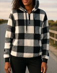 Helvano | Karierter Hoodie mit Half-Zip