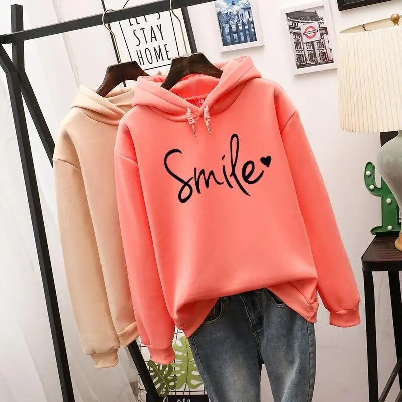 Helvano | Damen Kapuzenpullover mit Smiley-Print