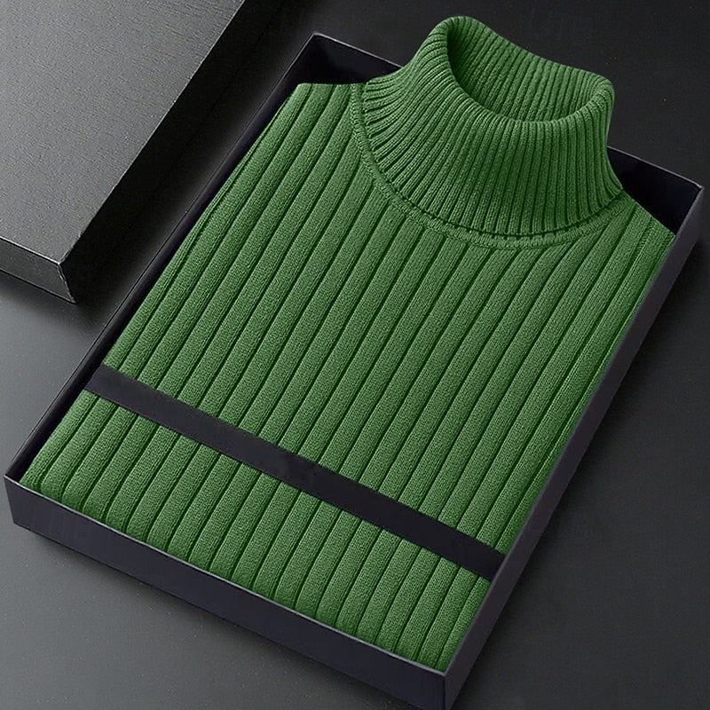 Helvano | Rippstrick-Pullover mit Stehkragen für Herren