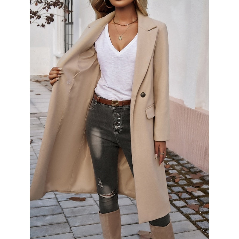 Helvano | Taillierter Longline-Mantel für Damen