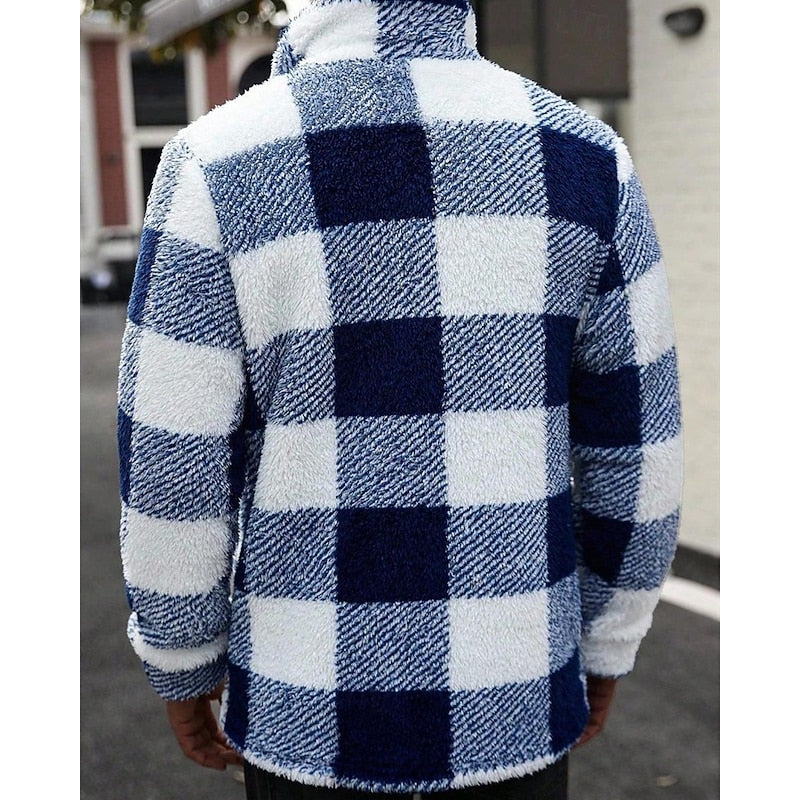 Helvano | Karierte Herrenjacke mit Stehkragen