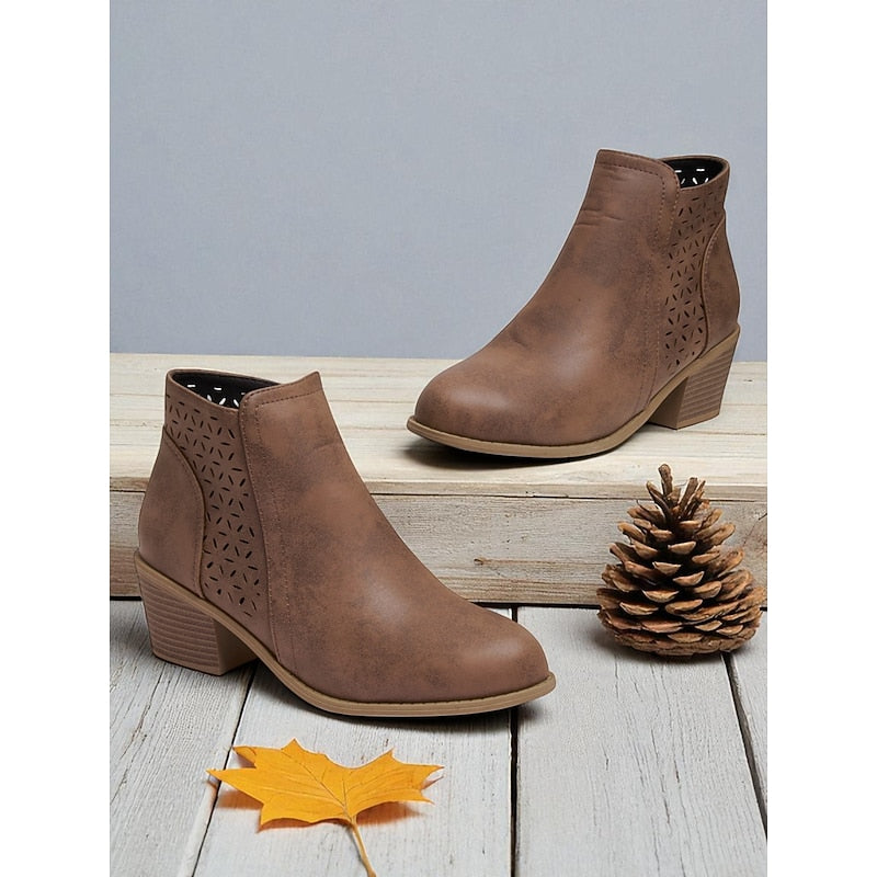 Helvano | Cut-out Stiefeletten mit niedrigem Absatz für Damen