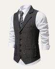 Helvano | Herren-Weste aus Tweed mit Fischgrätmuster