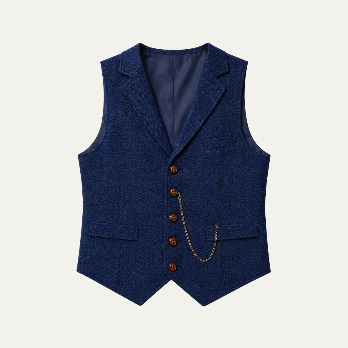 Helvano | Herren-Weste aus Tweed mit Fischgrätmuster