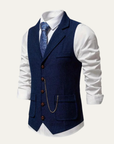 Helvano | Herren-Weste aus Tweed mit Fischgrätmuster