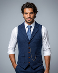 Helvano | Herren-Weste aus Tweed mit Fischgrätmuster
