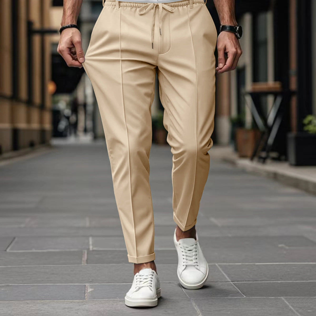 Helvano | Slim-Fit Chino mit Kordelzug für Herren