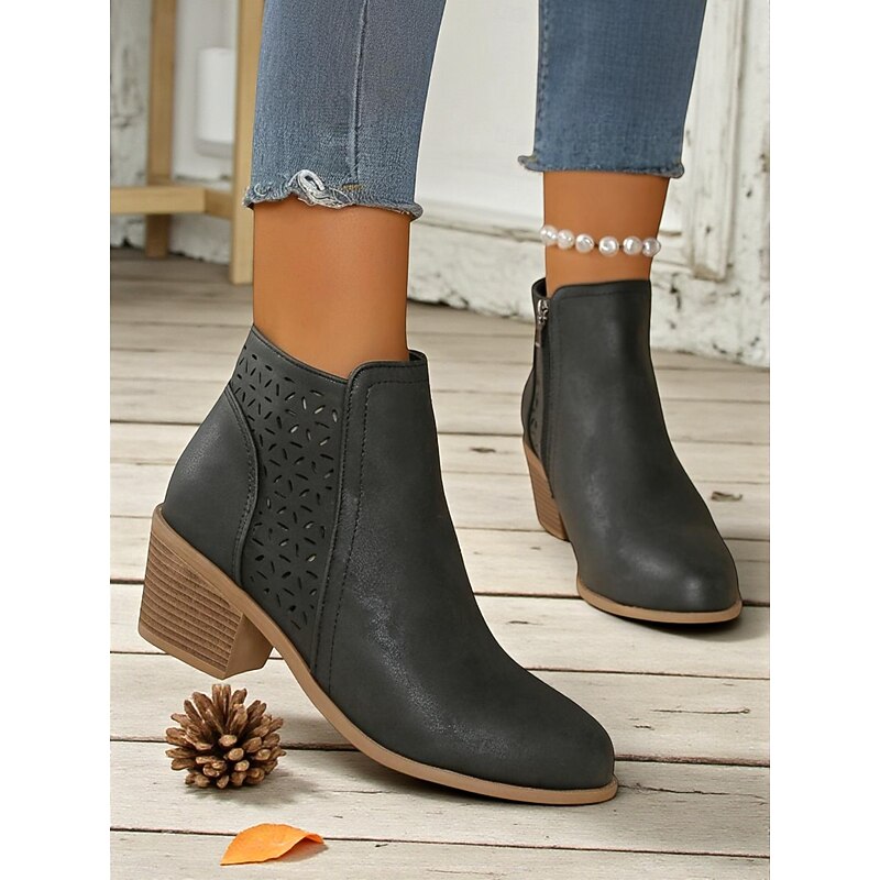 Helvano | Cut-out Stiefeletten mit niedrigem Absatz für Damen