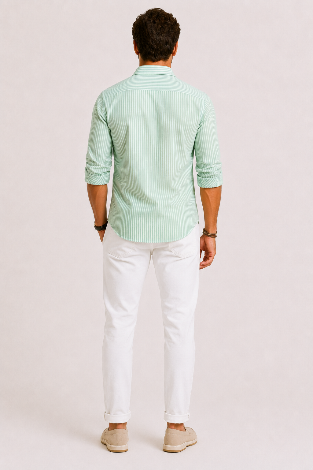 Helvano | Slim-Fit Herrenhemd mit Streifen und langem Arm