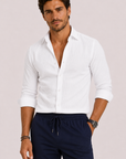 Helvano | Slim-Fit Herrenhemd mit Streifen und langem Arm