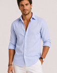 Helvano | Slim-Fit Herrenhemd mit Streifen und langem Arm