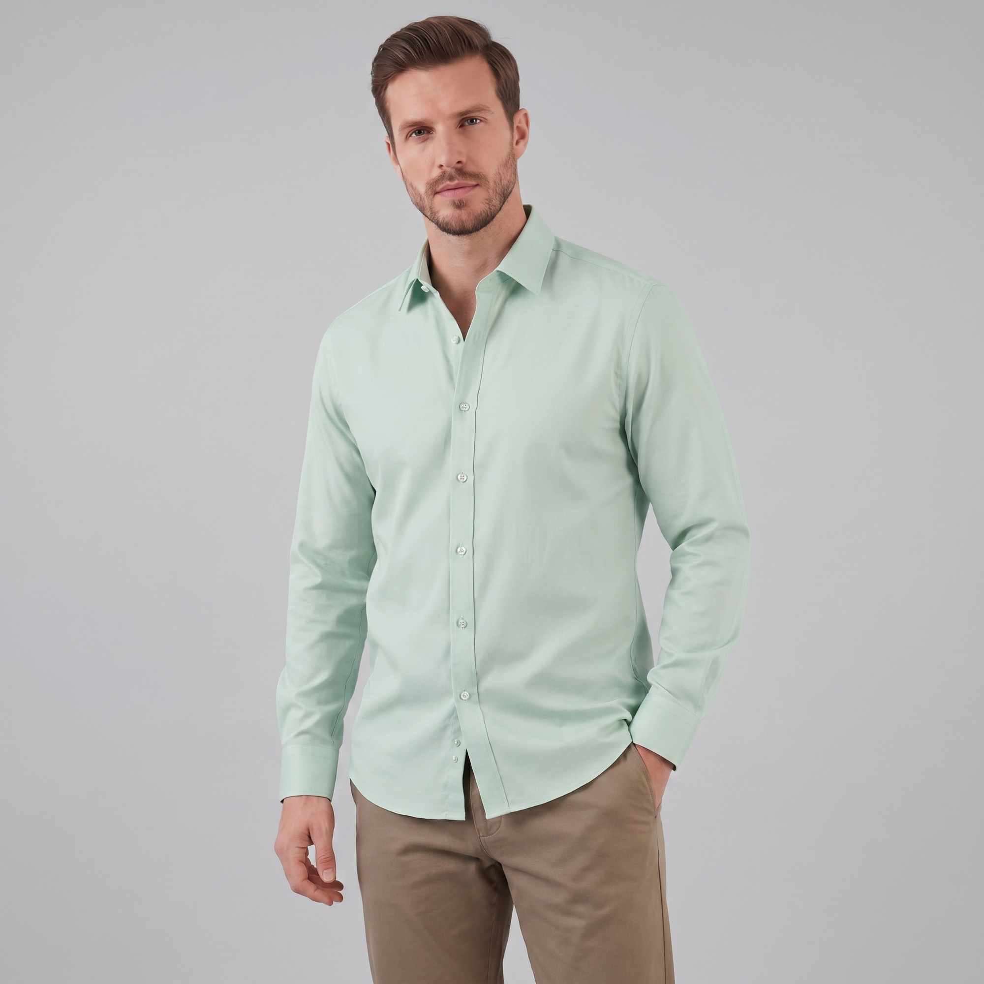Helvano | Slim-Fit Herrenhemd mit langem Arm
