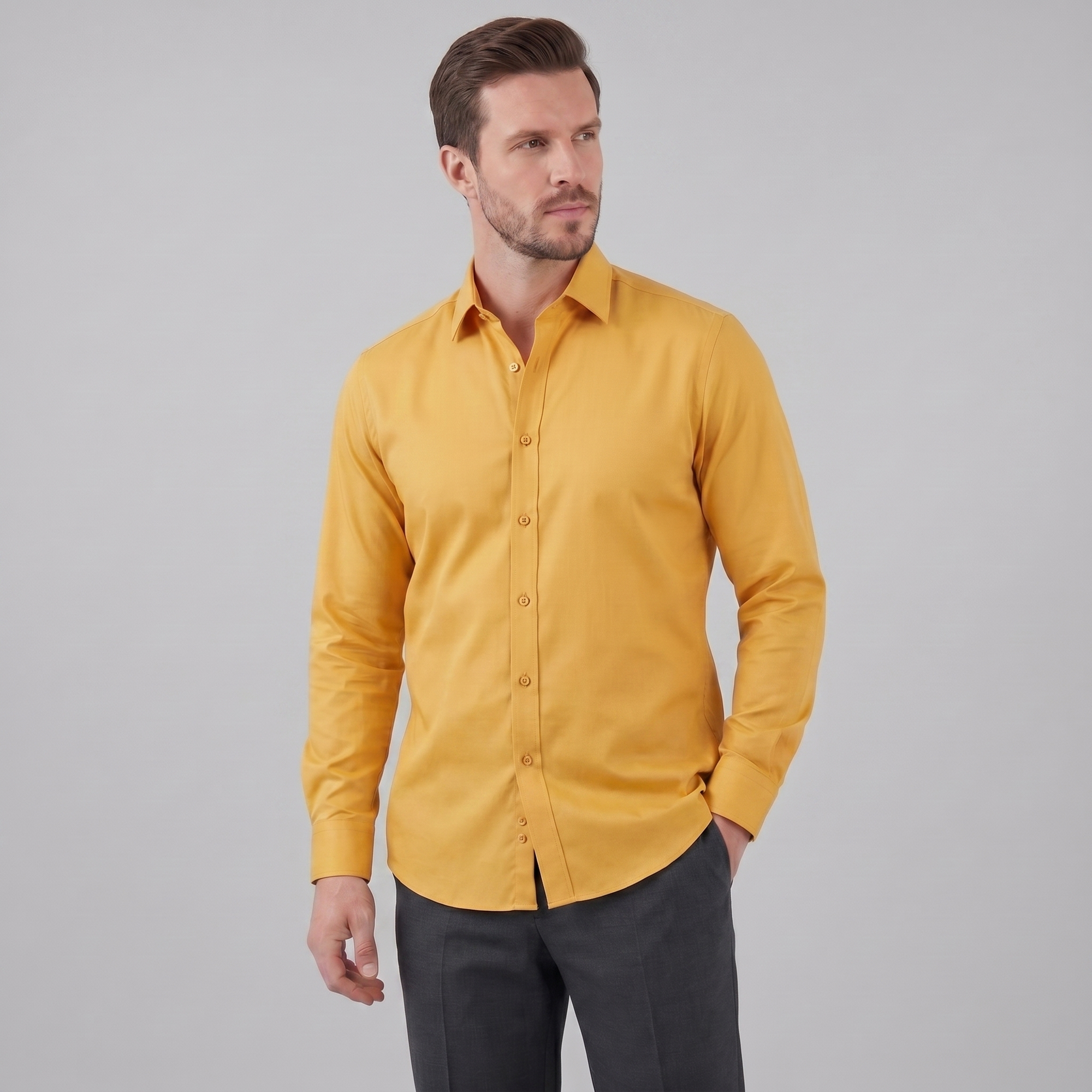 Helvano | Slim-Fit Herrenhemd mit langem Arm