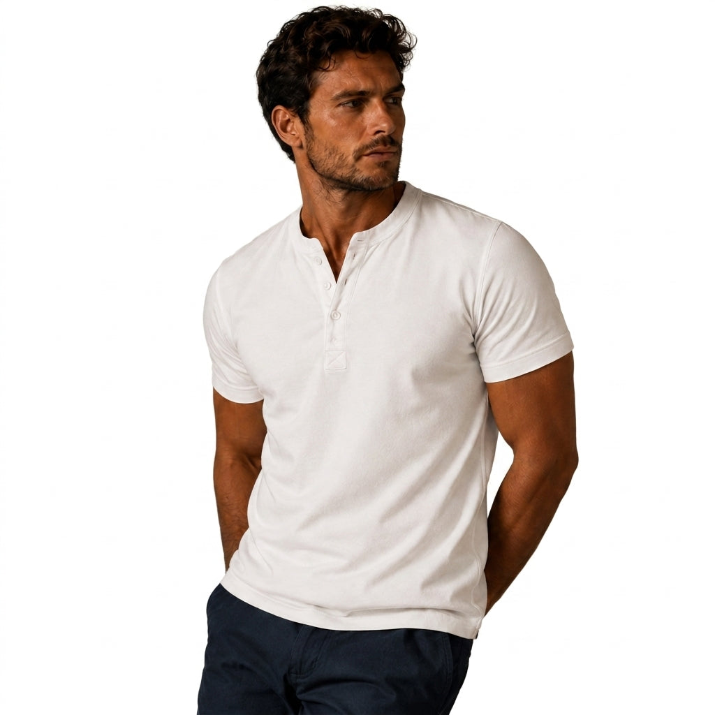 Helvano | T-Shirt mit Knopfleiste für Herren