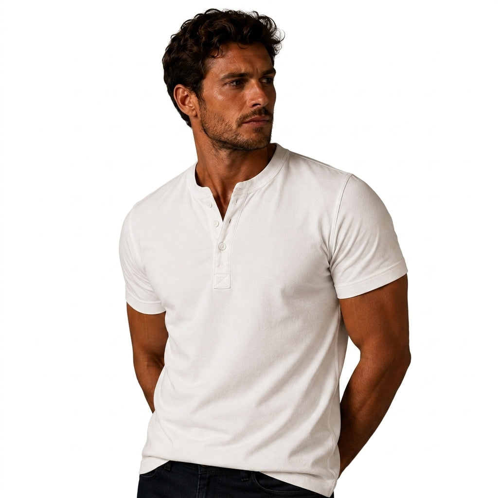 Helvano | T-Shirt mit Knopfleiste für Herren