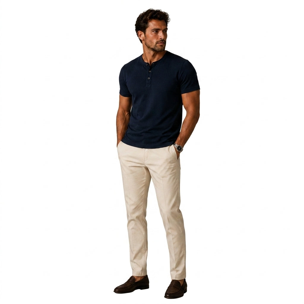 Helvano | T-Shirt mit Knopfleiste für Herren