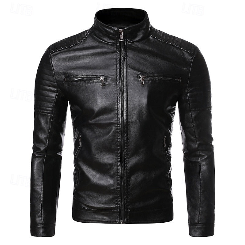 Helvano | Bikerjacke mit Stehkragen für Herren