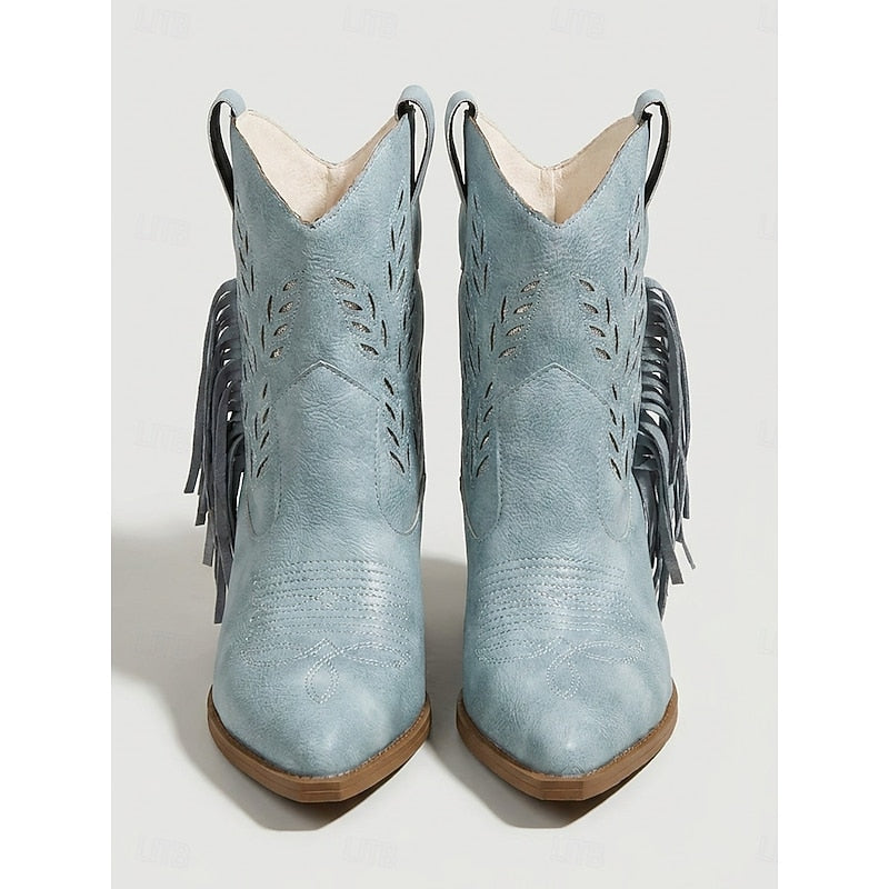 Helvano | Western-Stiefeletten mit Fransen für Damen