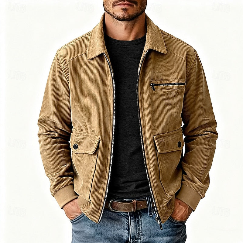 Helvano | Herrenjacke mit Rippkragen