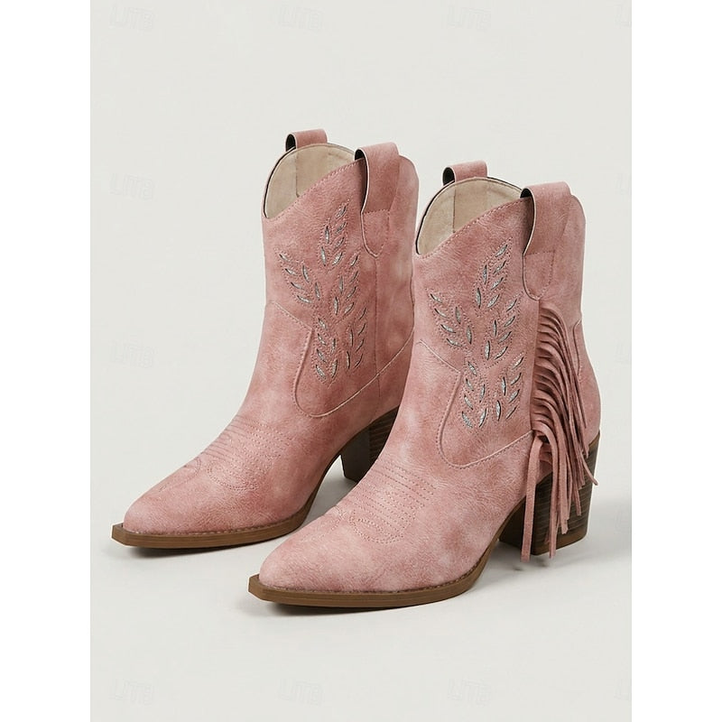 Helvano | Western-Stiefeletten mit Fransen für Damen