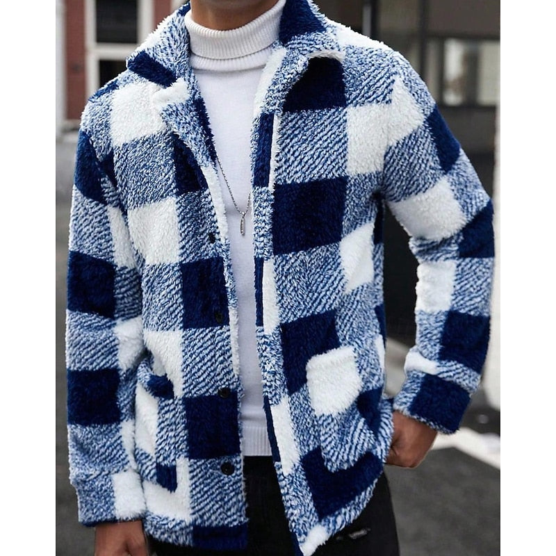 Helvano | Karierte Herrenjacke mit Stehkragen