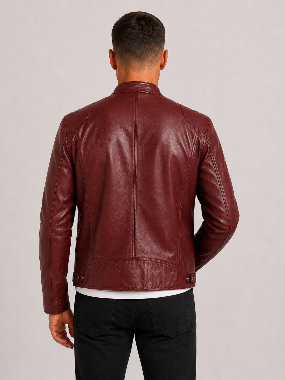 Helvano | Herren Bikerjacke aus Kunstleder mit Reissverschluss