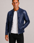 Helvano | Herren Bikerjacke aus Kunstleder mit Reissverschluss