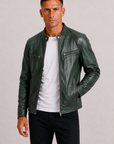 Helvano | Herren Bikerjacke aus Kunstleder mit Reissverschluss