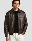 Helvano | Herren Kunstleder-Jacke mit Zip in Schwarz