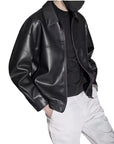 Helvano | Herren Kunstleder-Jacke mit Zip in Schwarz