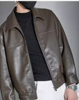 Helvano | Herren Kunstleder-Jacke mit Zip in Schwarz