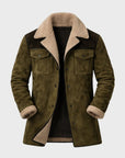 Helvano | Wildleder-Herrenjacke mit Lammfell und Kragen