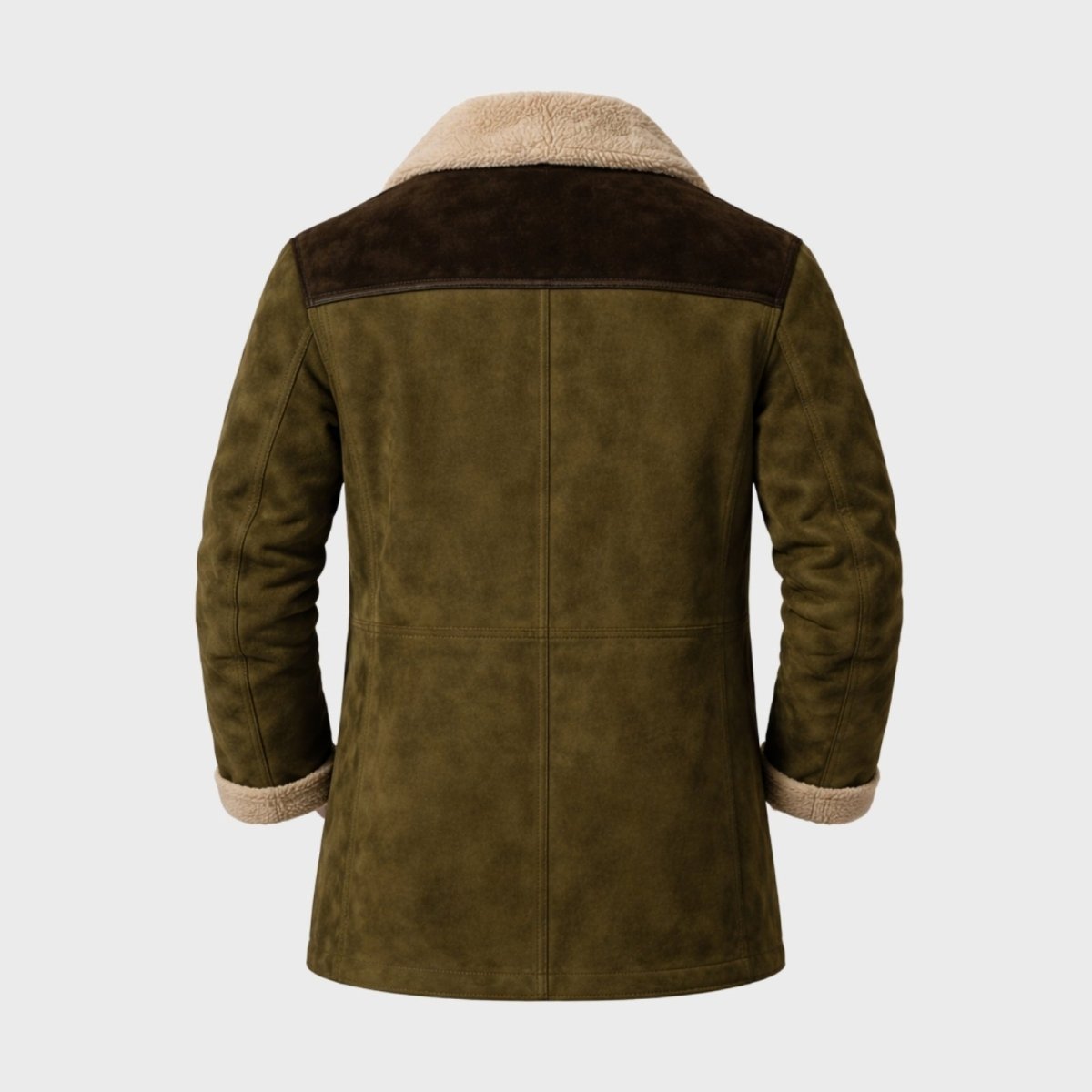 Helvano | Wildleder-Herrenjacke mit Lammfell und Kragen