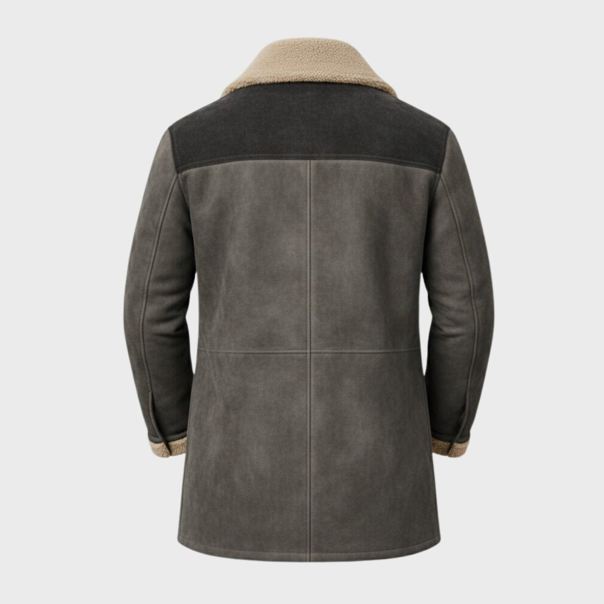 Helvano | Wildleder-Herrenjacke mit Lammfell und Kragen