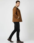 Helvano | Wildleder-Herrenjacke mit Lammfell und Kragen